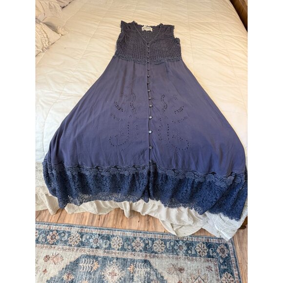 Johnny Was Gavin Maxi Dress S Empire waist Lace flowy Cottagecore Coquette Read - Picture 7 of 16